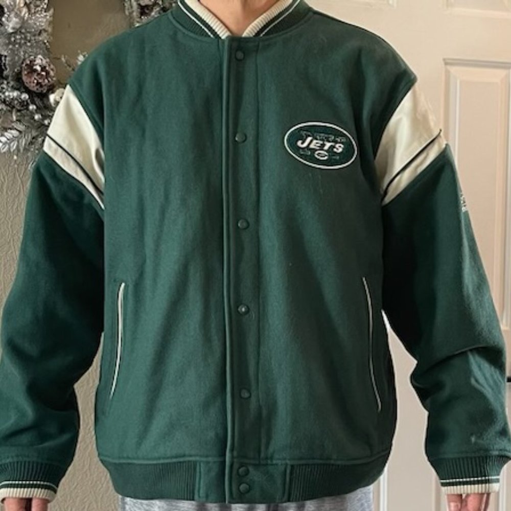 90's vintage Reebok New York Jets Men's 2XL Wool Varsity Jacket